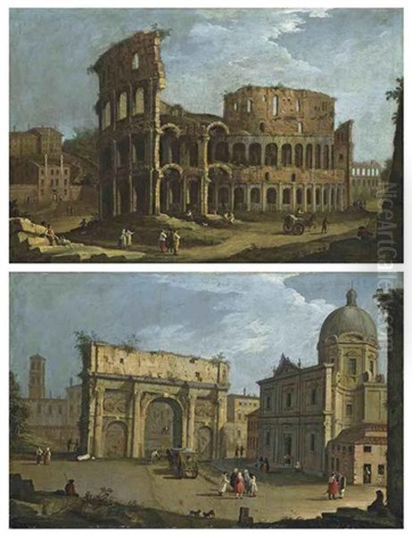 View Of Rome: The Colosseum (+ View Of Rome: The Arch Of Septimius Severus, With The Church Of San Luca And Santa Martina; Pair) - view 1