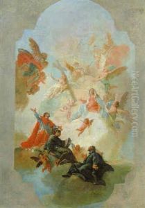 La Santa Trinita Con I Santi Carlo Borromeo, Francesco E Ignazio Di Loyola by Fabio Canal