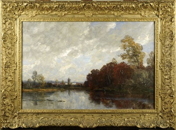 Paysage Avec Riviere Et Chateau - view 1