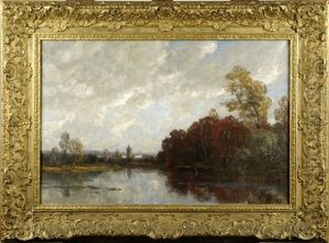 Paysage Avec Riviere Et Chateau by Gilbert Von Canal