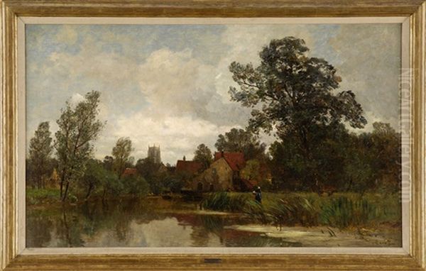 Fluslandschaft Mit Dorfansicht - view 1