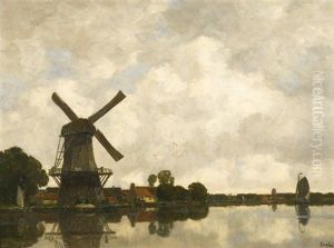 Dutch Landscape With A Windmill