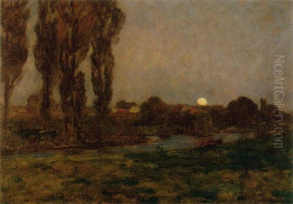 Flusslandschaft Bei Mondschein - view 1