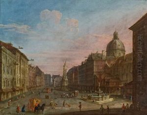 Blick Auf Den Graben In Wien by Giuseppe Canale