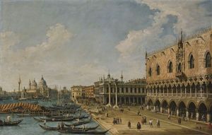 Venice, The Molo Looking West With The Palazzo Ducale And Santa Maria Della Salute by (Giovanni Antonio Canal) Canaletto