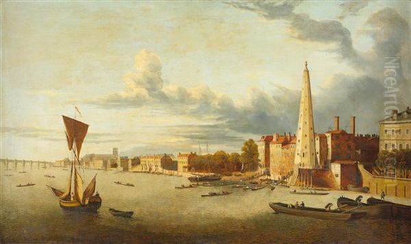 A View Of Westminster Bridge With Westminster Abbey Beyond; And A View Of The York Water Tower And Water Gate With Westminster Bridge And Westminster Abbey Beyond The Former - view 1