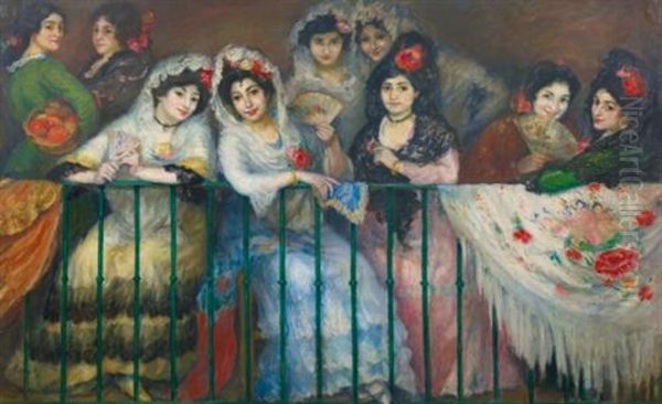 A Balcony At The Bullfight by Ricardo Canals y Llambi