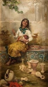 Nina Tocando La Zambomba by Jose Canaveral Y Perez