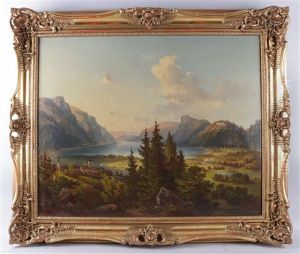 Der Ossiacher See Mit Der Burgruine Landskron, Im Hintergrund Das Stift Ossiach
