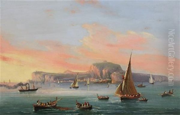 View Of Naples And The Island Of Capri (pair) - view 1