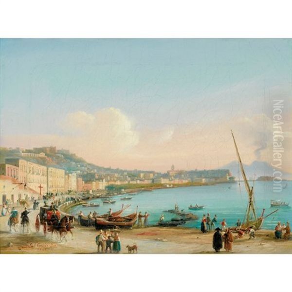 Vues De La Baie De Naples (pair) - view 1