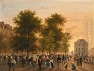 Theatre De L"ambigu-comique On The Boulevard Saint-martin In Paris by Giuseppe Canella