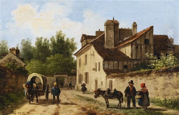 Village Street In The Suburbs Of Paris - view 1