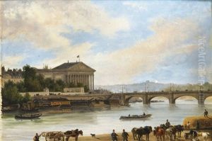 Vue Du Palais Bourbon, Paris by Giuseppe Canella