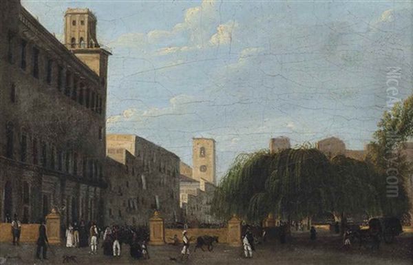 Figures In An Italian Square - view 1
