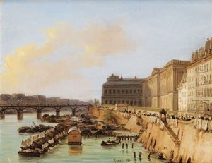 Paris, Vue De La Passerelle Des Arts Et Du Louvre