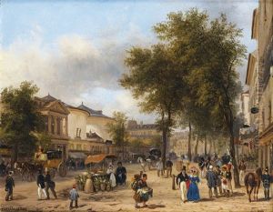 Paris, Vue Du Theatre Des Varietes Sur Le Boulevard Montmartre