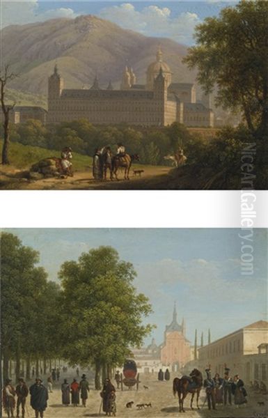 View Of The Escorial And View Of The Convento De Los Agustinos Recoletos (pair) - view 1
