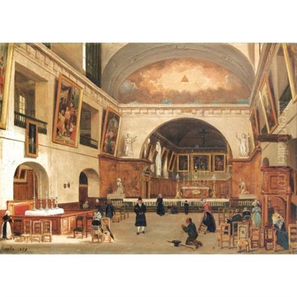 Interieur De L'eglise Saint-jean Sainte-croix A Paris - view 1