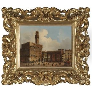 Florence, A View Of The Piazza Della Signoria by Giuseppe Canella