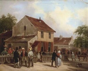 A Gathering At The Village Inn by Giuseppe Canella