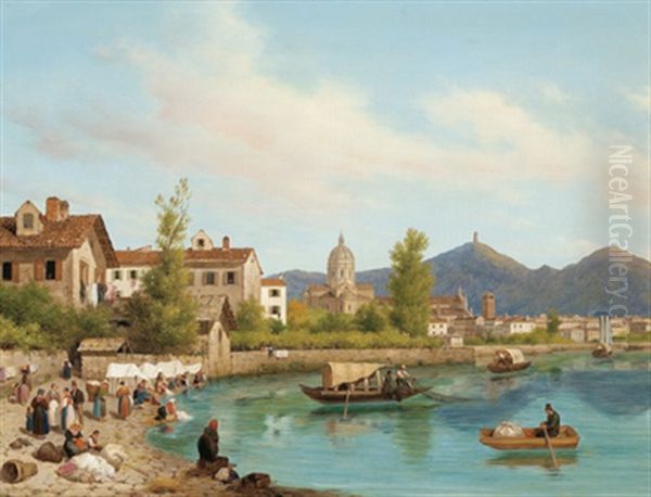 Wascherinnen Am Seeufer - view 1