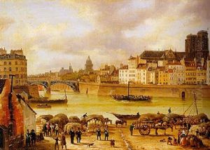 Le Vapeur Sur La Seine Devant L'ile De La Cite by Giuseppe Canella