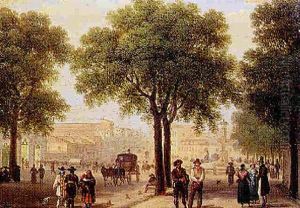 Vue De La Rue D'alcola Avec La Fontaine De Cibele A Madrid