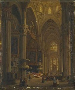 Vue Du Transept Du Duomo De Milan by Carlo Canella