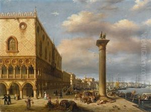 The Piazetta San Marco In Venice by Carlo Canella