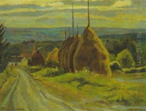 Landschaft Mit Heuschobern
