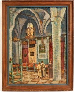 An Interior Scene Of A Synagogue