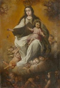 Maria Mit Kind Auf Wolken