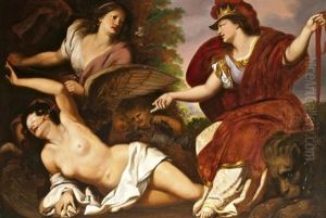 Az Ertelem Es A Mertekletesseg Megfekezi A Bujasagot by Hans (Johann von Strasiripka) Canon