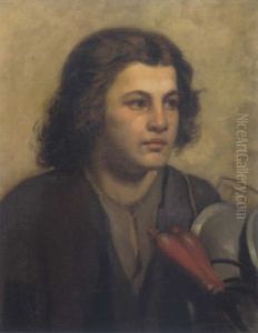 Portrait Eines Jungen Mannes Mit Gebrauchsgegenstanden