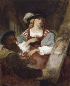 Selbstbildnis Des Malers Vor Dem Modell by Hans (Johann von Strasiripka) Canon
