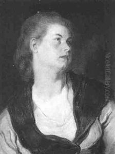Junge Frau Mit Blauem Schultertuch by Hans (Johann von Strasiripka) Canon
