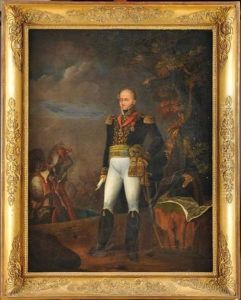 Portrait D'un General De Brigade De Cavalerie, En Pied, Portant Ses Decorations, La Croix De Saint Louis, Et L'etoile De La Legion D'honneur En Sautoir by Pierre-Laurent Canon