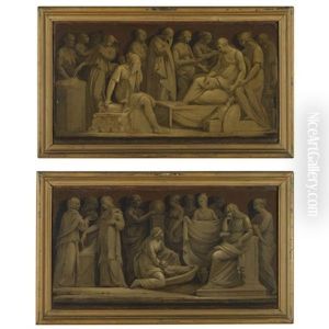 The Finding Of Moses (+ The Death Of Alexander The Great; Pair) by Antonio Canova