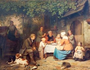 Een Vrome Familie Aan De Maaltijd