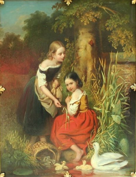 Young Girls By The Duck Pond - view 1