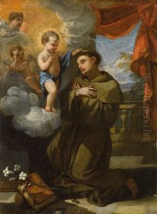 Der Heilige Antonius Von Padua Das Christuskind Anbetend