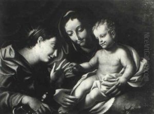 The Mystic Marriage Of St. Catherine by Simone Cantarini (Pesarese)
