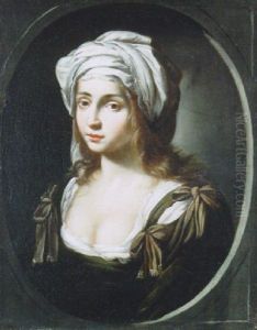 A Young Woman In A Brown Dress And White Headdress