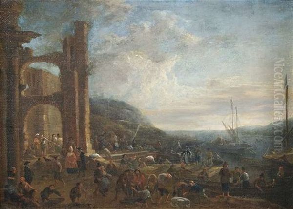 Emsiges Treiben An Sudlichem Hafen (pair) - view 1