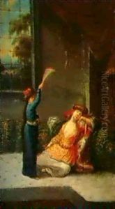 Haremsszene Im Topkapi-serail In Konstantinopel by Franz Thomas Canton