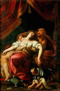 La Maddalena Penitente Assistita Da Un'ancella E Da Un Paggio by Domenico Maria Canuti