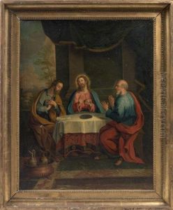 Le Christ Et Les Pelerins D'emmaus, Et Le Christ Et La Femme Adultere (2 Works) by Jean-Baptiste de Cany