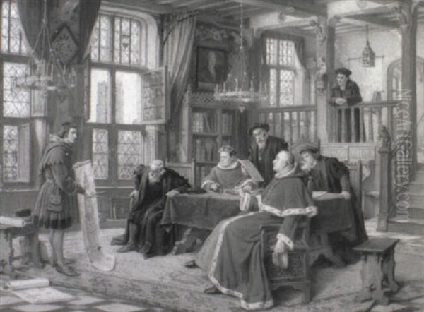 Pieter Appelmans Presentant Les Plans De La Tour De La Cathedrale D'anvers - view 1