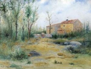 Lavandiere Pres De La Ferme by Genis (Gines) Capdevila Puig